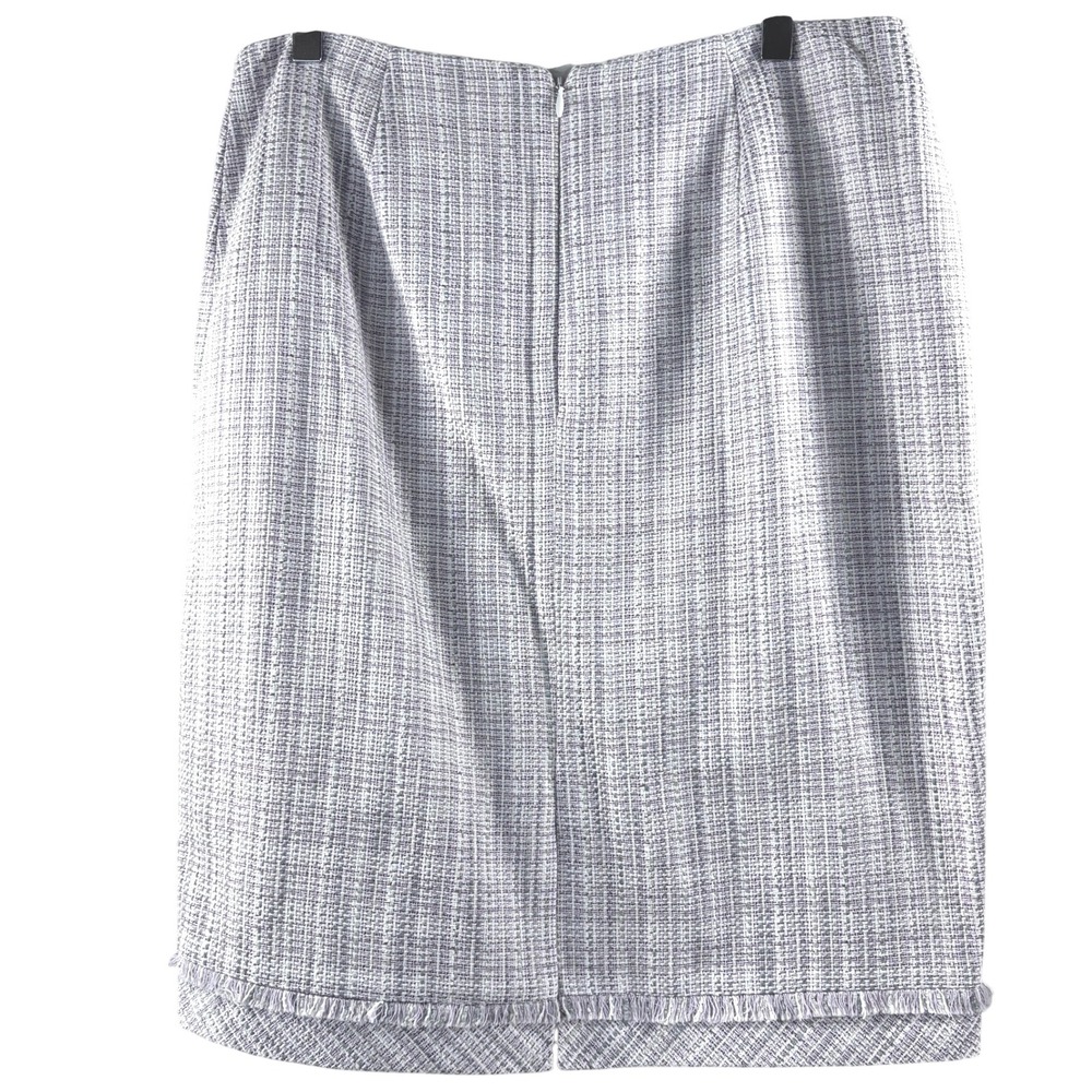 White House Black Market Tweed Pencil Skirt Cool Wisteria Ecru Size 10 NWT - Picture 2 of 6